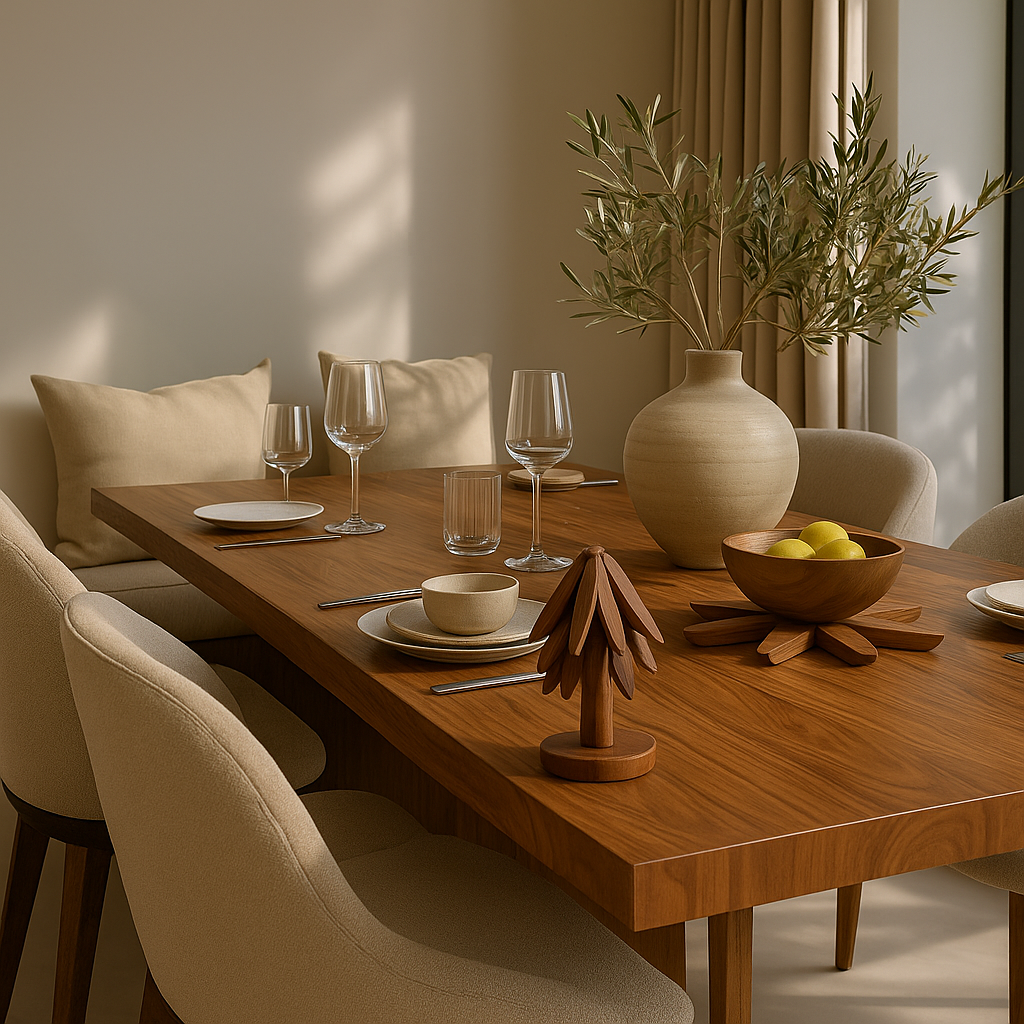 Suporte Modular de Mesa em Madeira – 3 Peças Decorativas Pinus Escandinavo