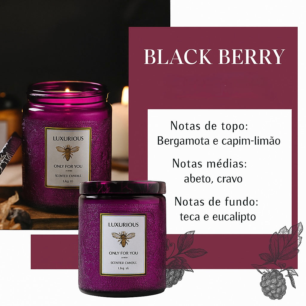 Vela Perfumada Luxuosa – 200g | Coleção "Only for You"