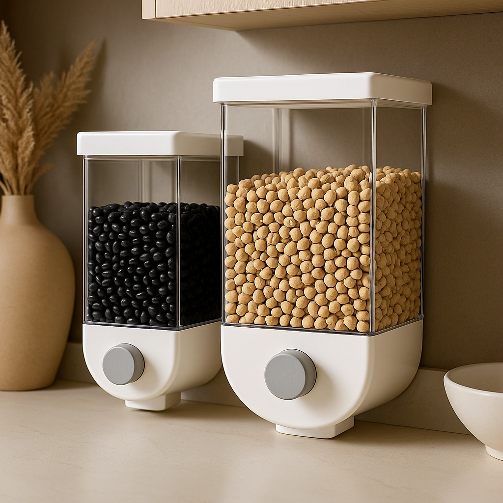 Dispenser de Grãos 1000ml  Organização Inteligente com Design Minimalista