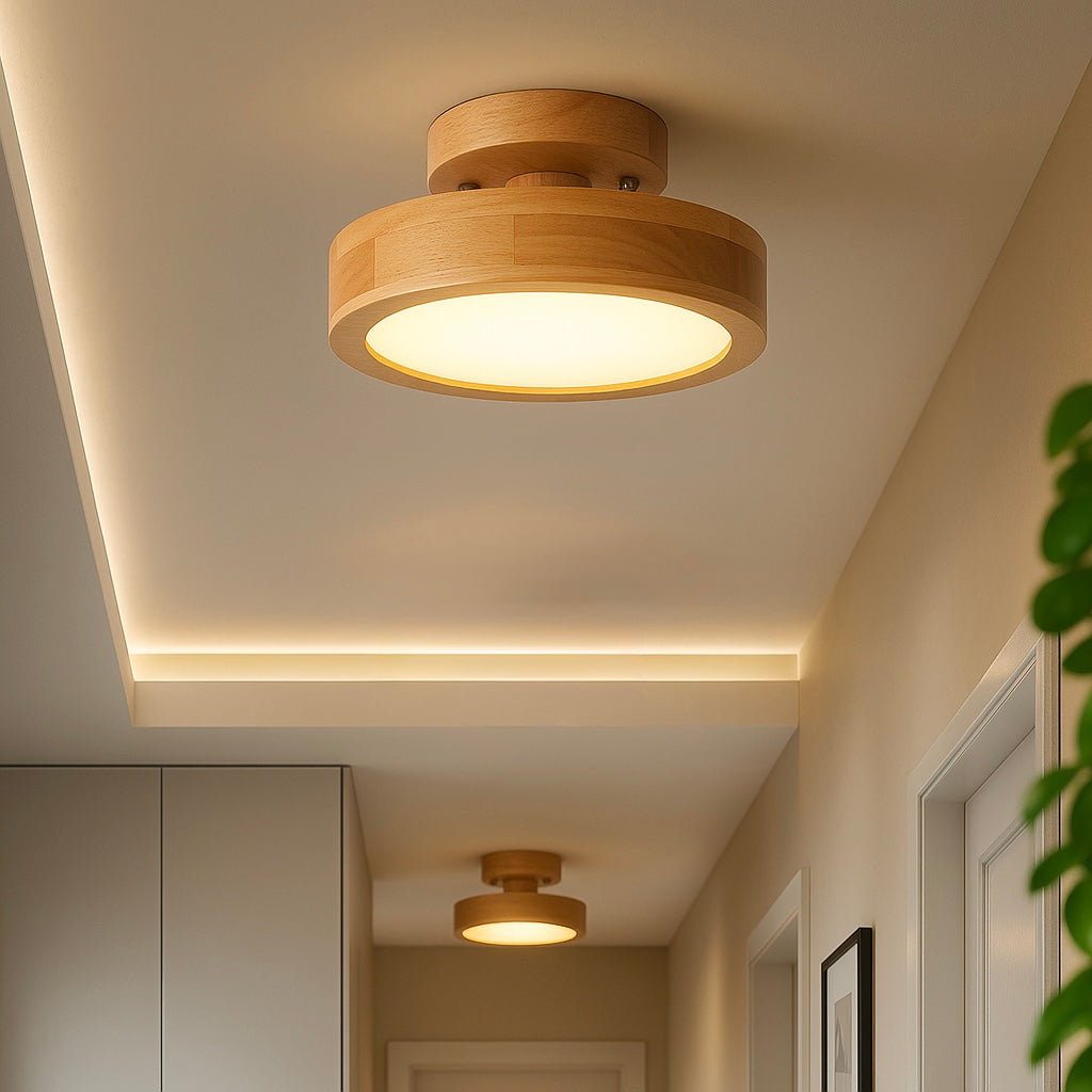 Luminária de Teto LED Madeira Natural