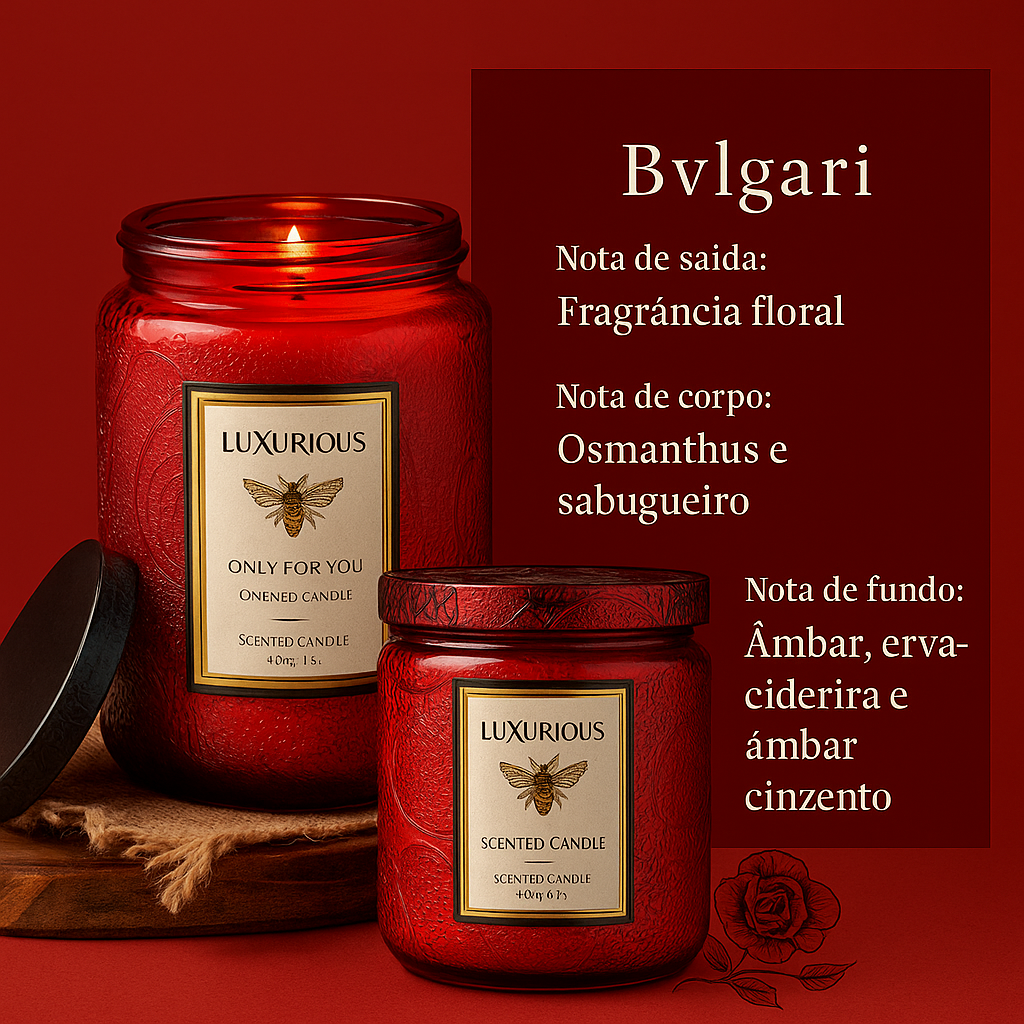 Vela Perfumada Luxuosa – 200g | Coleção "Only for You"