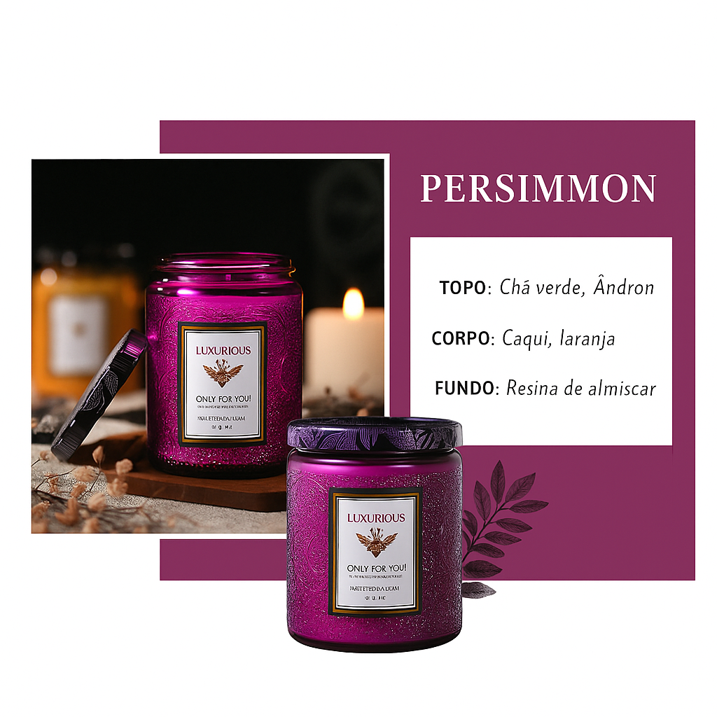 Vela Perfumada Luxuosa – 200g | Coleção "Only for You"