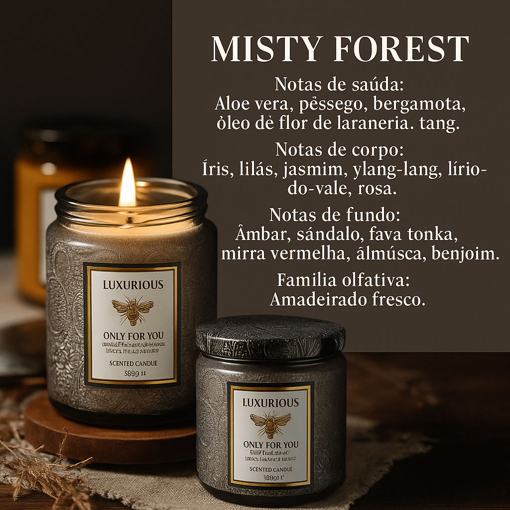 Vela Perfumada Luxuosa – 200g | Coleção "Only for You"