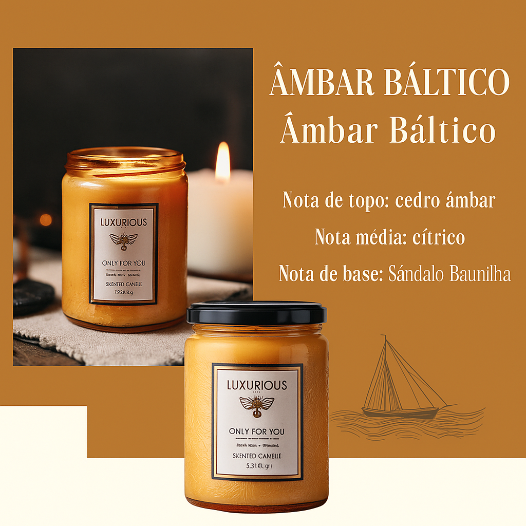 Vela Perfumada Luxuosa – 200g | Coleção "Only for You"