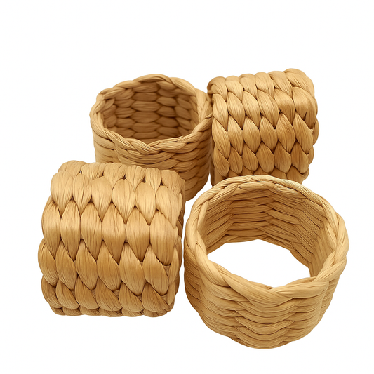 Anel de Guardanapo de Palha Natural (Kit com 4)