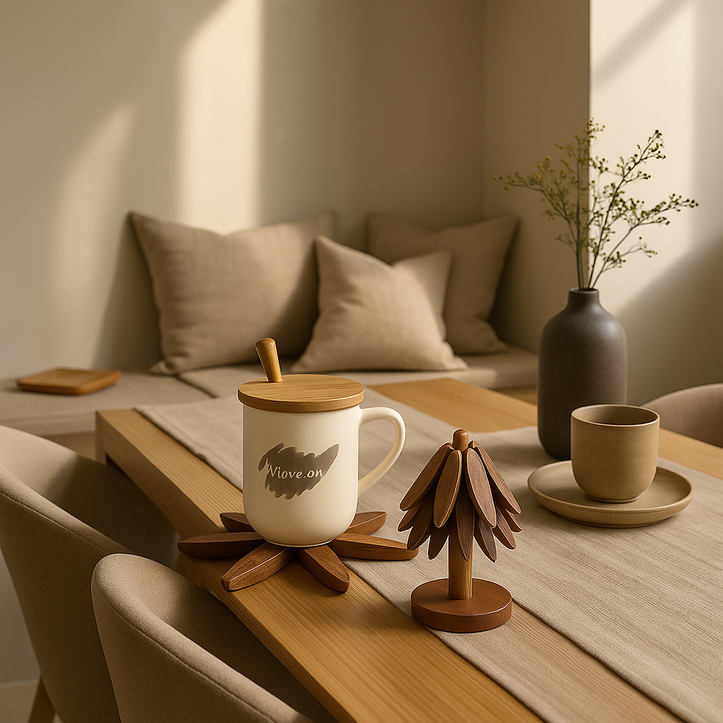 Suporte Modular de Mesa em Madeira – 3 Peças Decorativas Pinus Escandinavo