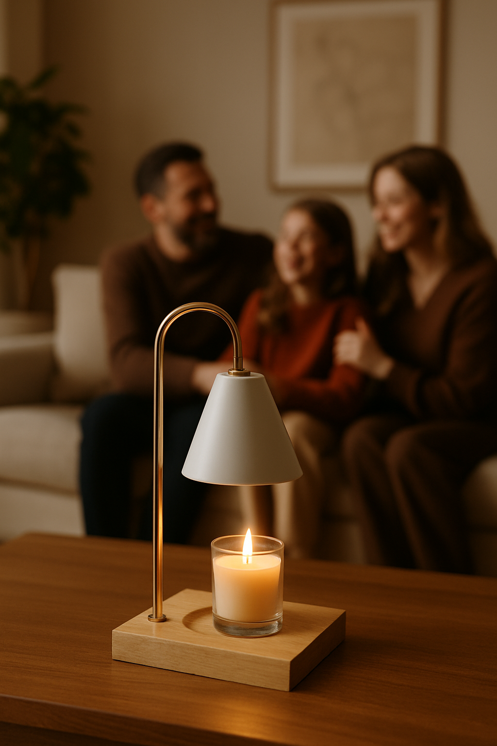 Luminária Aromática de Madeira com Dimmer – Design Minimalista | Maison Caeli