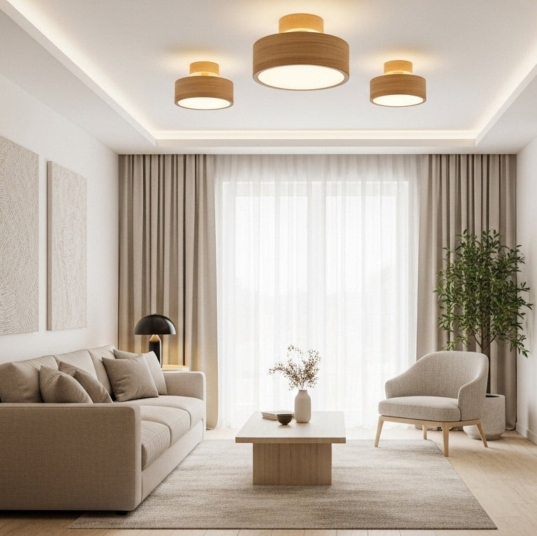 Luminária de Teto LED Madeira Natural