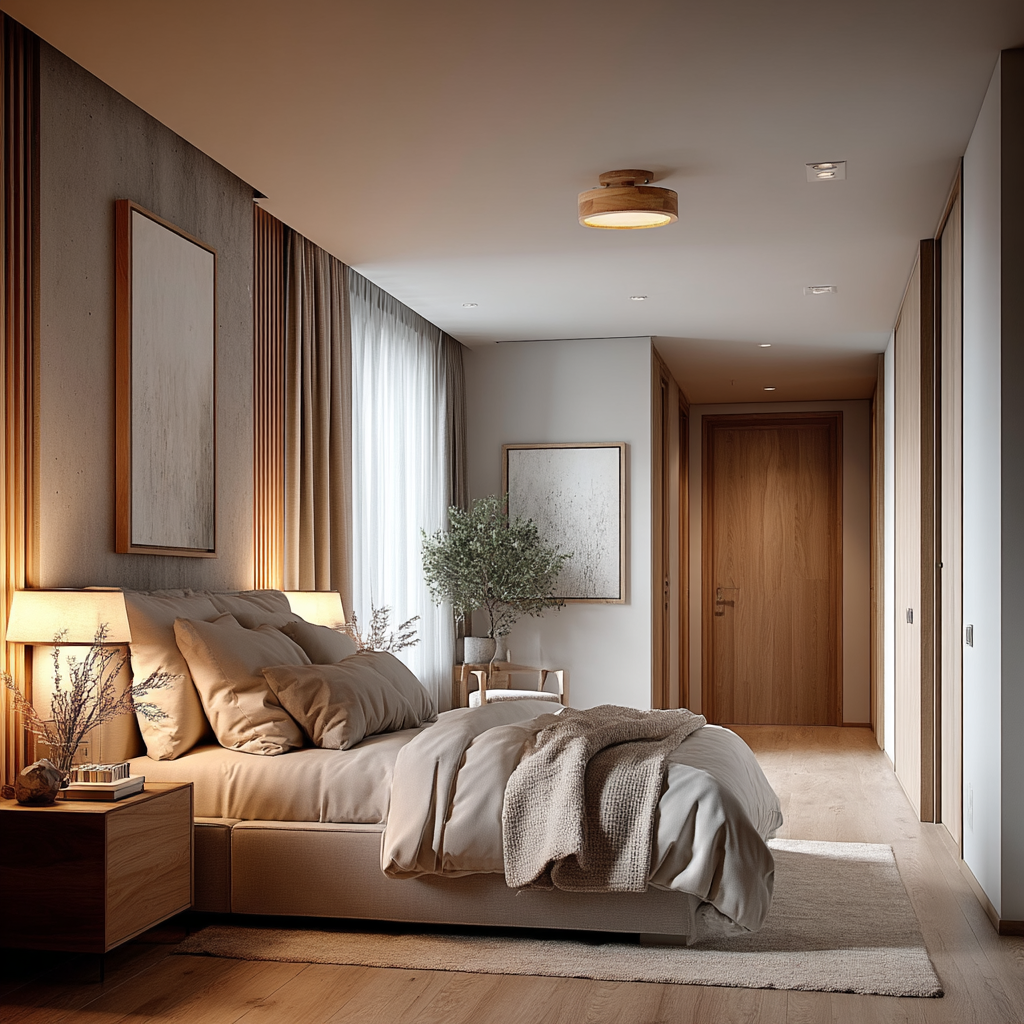 Luminária de Teto LED Madeira Natural