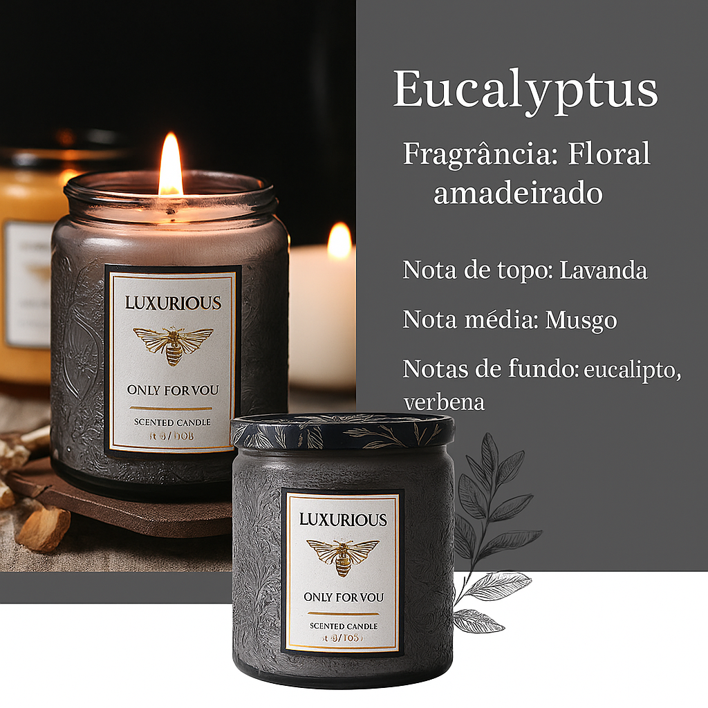 Vela Perfumada Luxuosa – 200g | Coleção "Only for You"