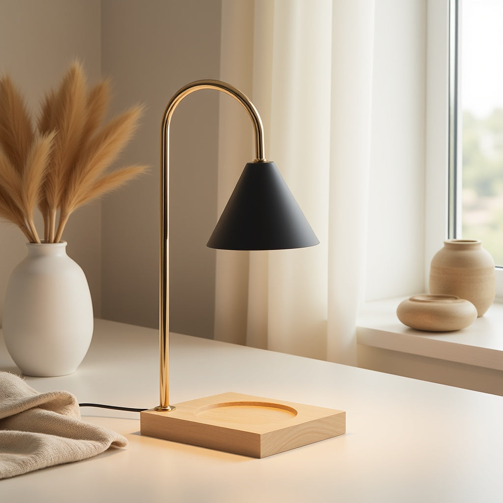 Luminária Aromática de Madeira com Dimmer – Design Minimalista | Maison Caeli