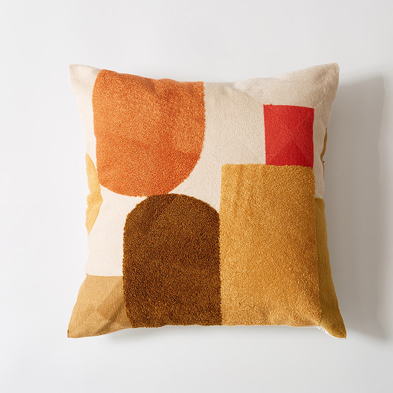 Almofada Decorativa em Algodão com Bordado Geométrico – Estilo Escandinavo | Maison Caeli