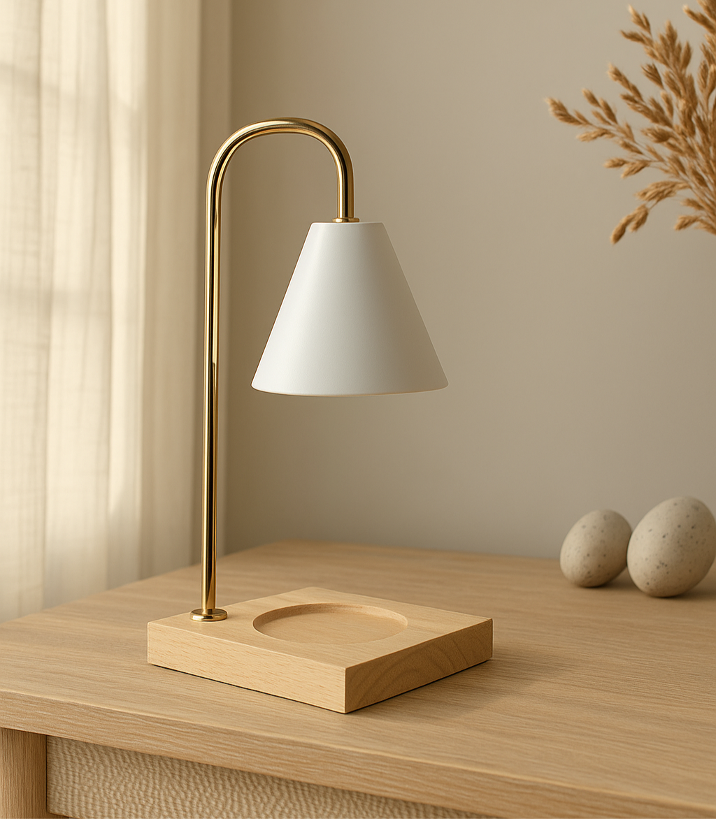 Luminária Aromática de Madeira com Dimmer – Design Minimalista | Maison Caeli