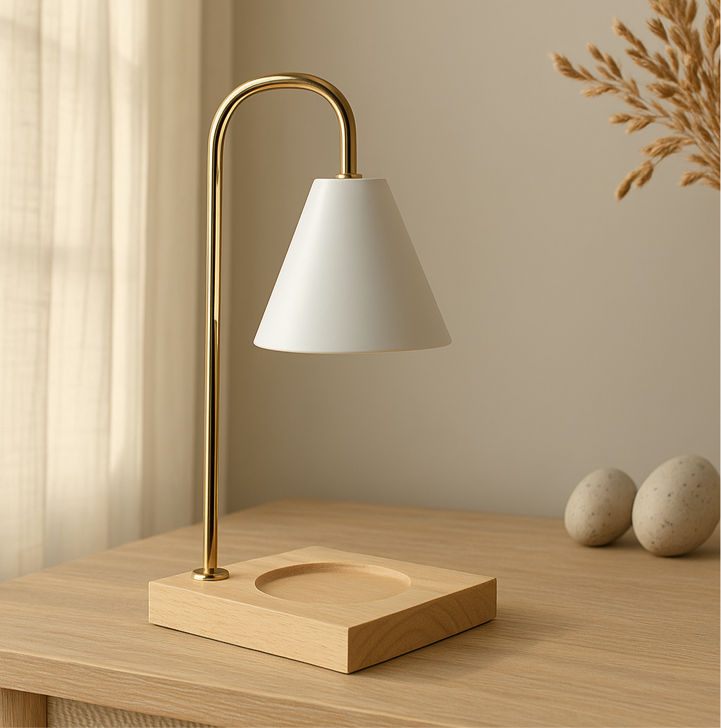 Luminária Aromática de Madeira com Dimmer – Design Minimalista | Maison Caeli