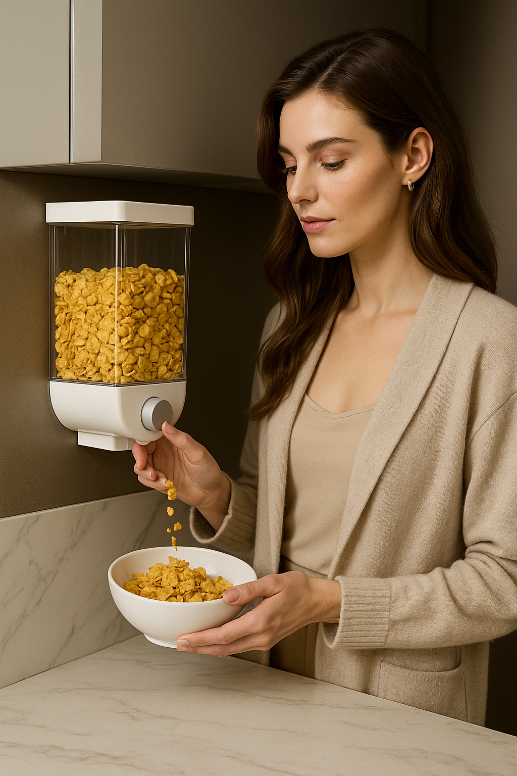 Dispenser de Grãos 1000ml  Organização Inteligente com Design Minimalista