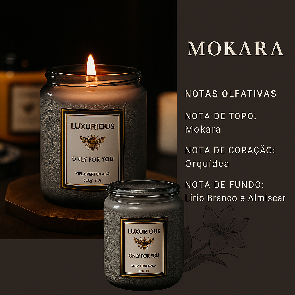Vela Perfumada Luxuosa – 200g | Coleção "Only for You"