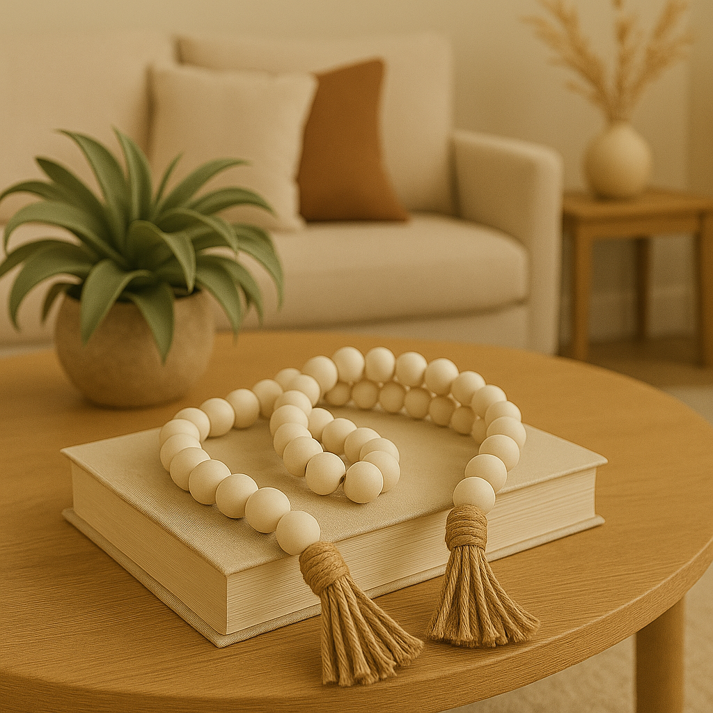 Cordão Decorativo de Madeira com Tassel – Estilo Boho e Escandinavo | Maison Caeli