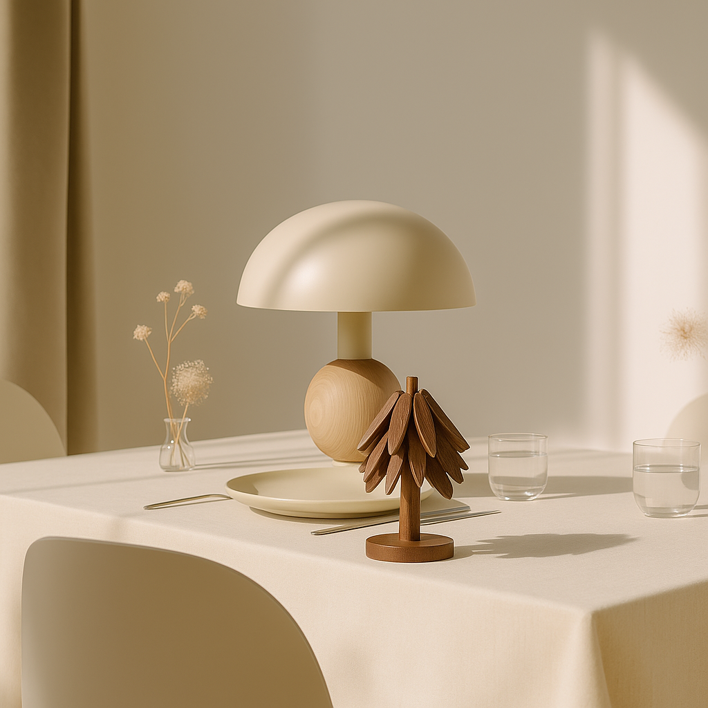 Suporte Modular de Mesa em Madeira – 3 Peças Decorativas Pinus Escandinavo