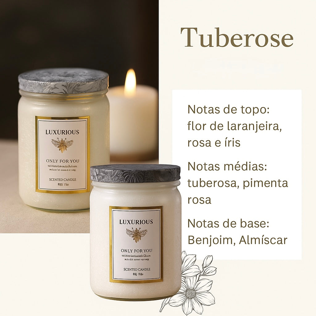 Vela Perfumada Luxuosa – 200g | Coleção "Only for You"