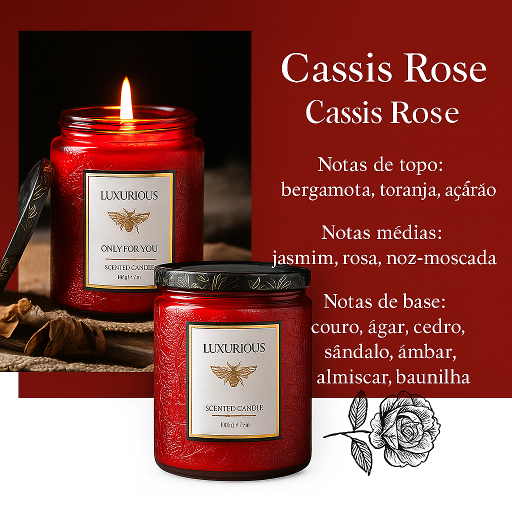Vela Perfumada Luxuosa – 200g | Coleção "Only for You"