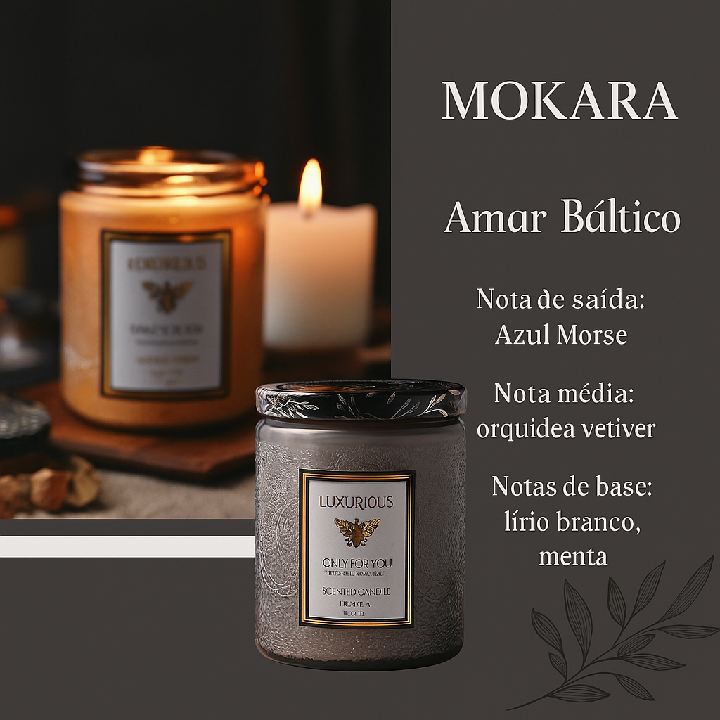 Vela Perfumada Luxuosa – 200g | Coleção "Only for You"