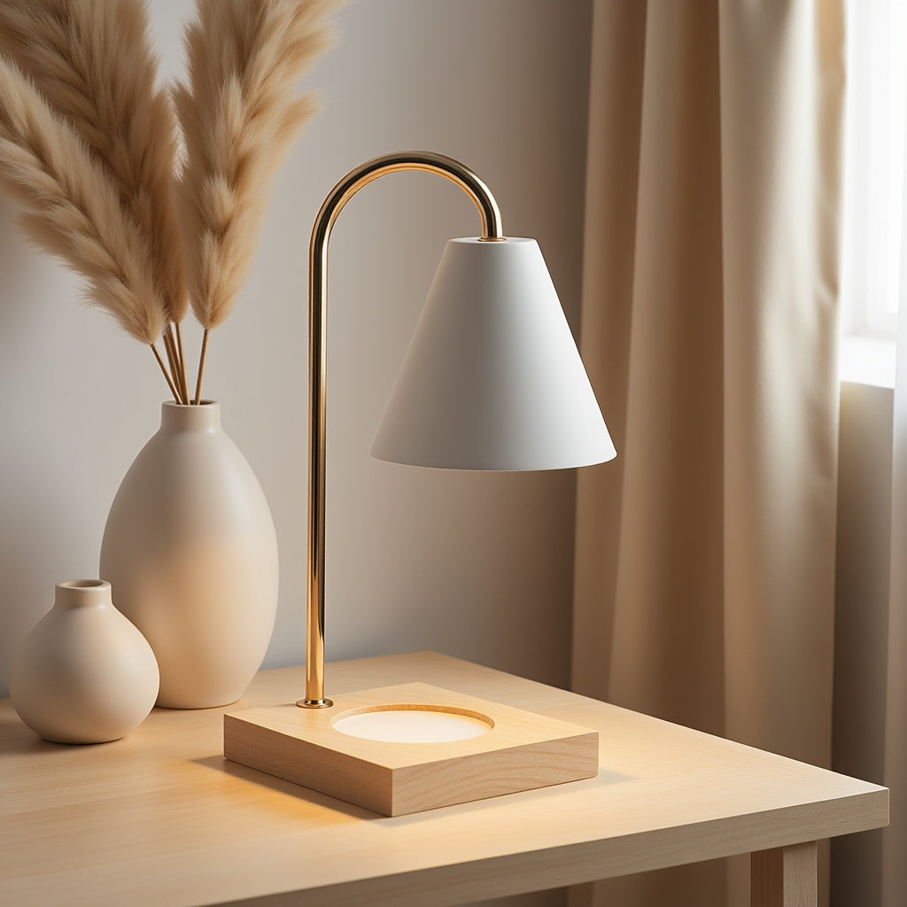 Luminária Aromática de Madeira com Dimmer – Design Minimalista | Maison Caeli