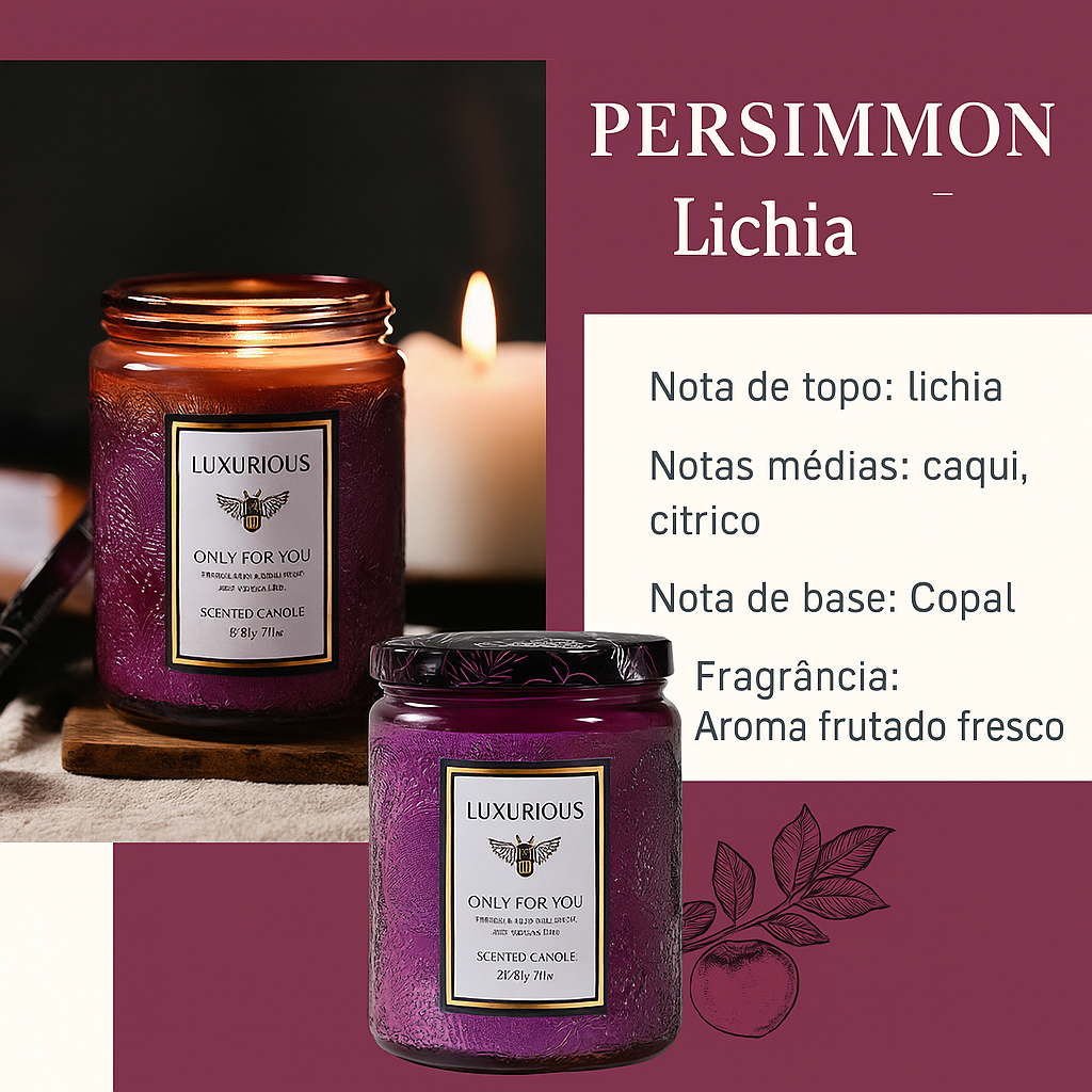 Vela Perfumada Luxuosa – 200g | Coleção "Only for You"